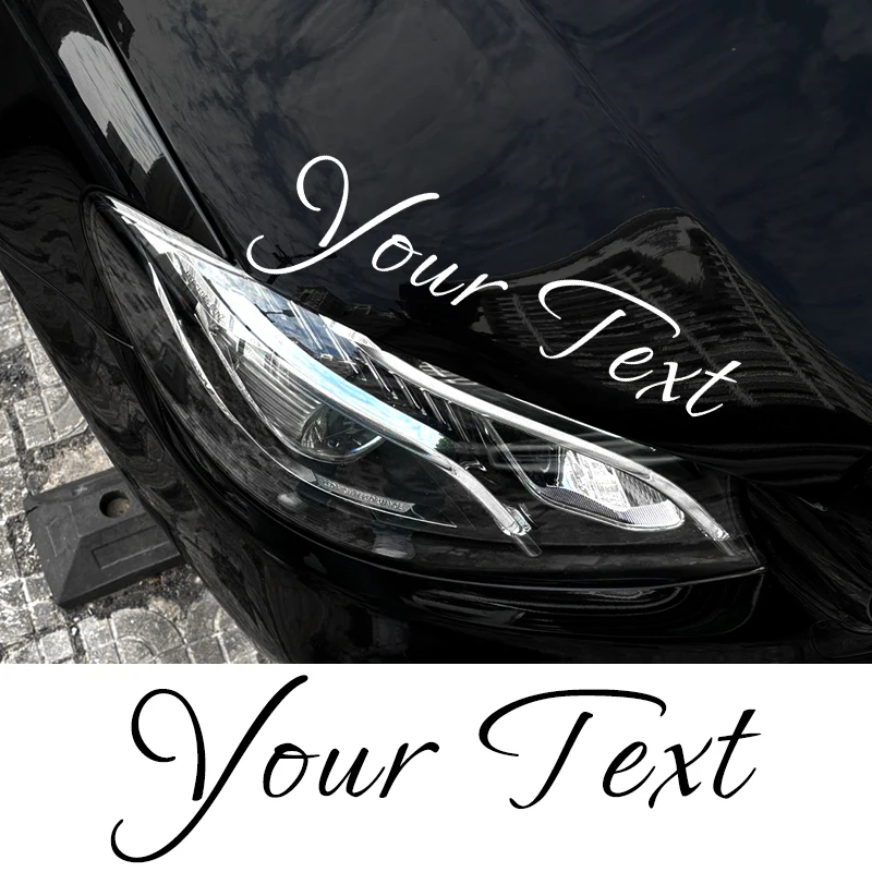 1PC Benutzerdefinierte Nur Text Personalisierte Auto Aufkleber Wasserdicht DIY Auto Fenster Stoßstange Haube Heckscheibe Vinyl Aufkleber Image