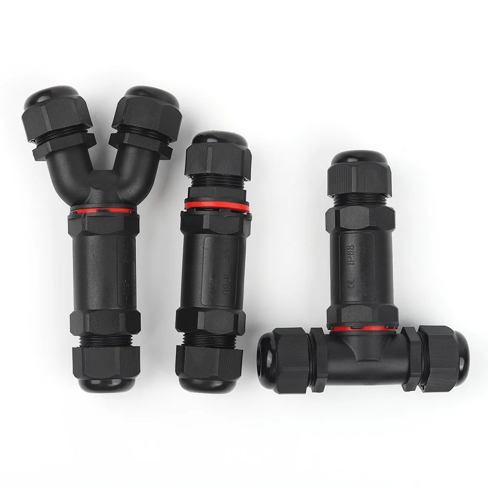 IP68 M20/M25 Wasserdichter Steckverbinder I/Y/T-Form LED-Beleuchtung Outdoor Sealed Wire Connector 2/3/4/5 Pin Screw Terminal Adapter Image