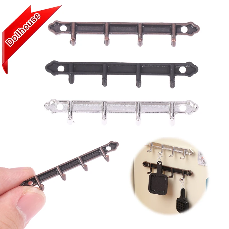 1/12 Puppenhaus Metall Kleiderständer Wandhaken Puppenhaus Miniaturmöbel Puppenhaus Zubehör Rollenspiel Spielzeug Image
