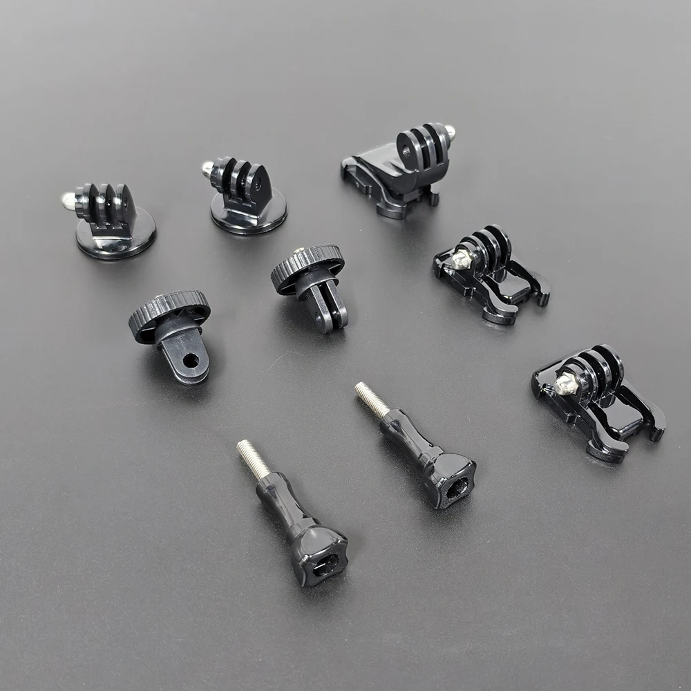 Zubehör-Set für Action-Kamera-Zubehör, Stativ-Adapter-Basishalterung für Gopro Hero 13, 12, 11, 10, 9, 8, 7, 6, 5, 4, 3, schwarzes Set Image
