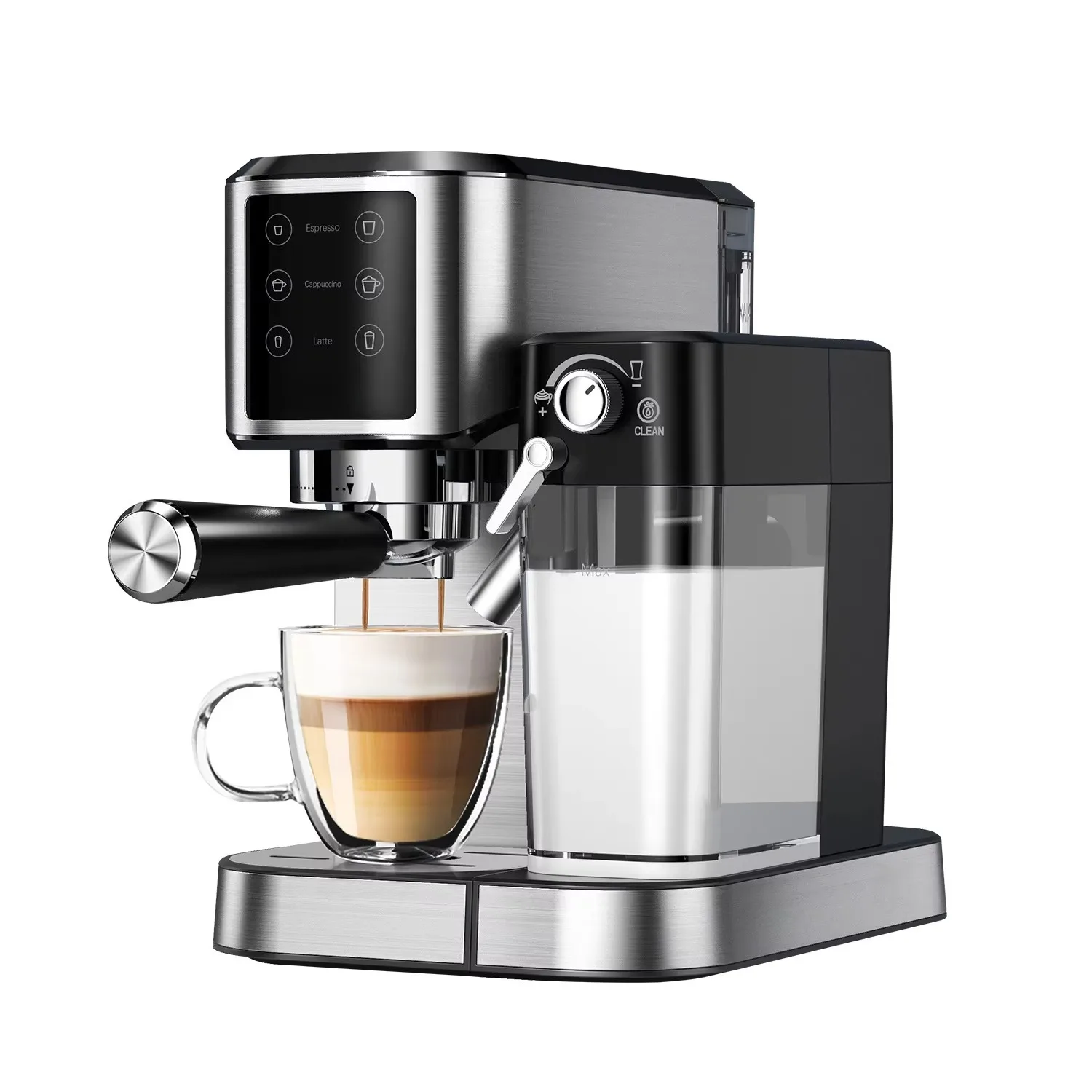 Professionelle Heißer Verkauf Dampf Espresso Touch Farbe Bildschirm Cappuccino Maker Edelstahl Kaffeemaschine Espresso Maschine Mit M