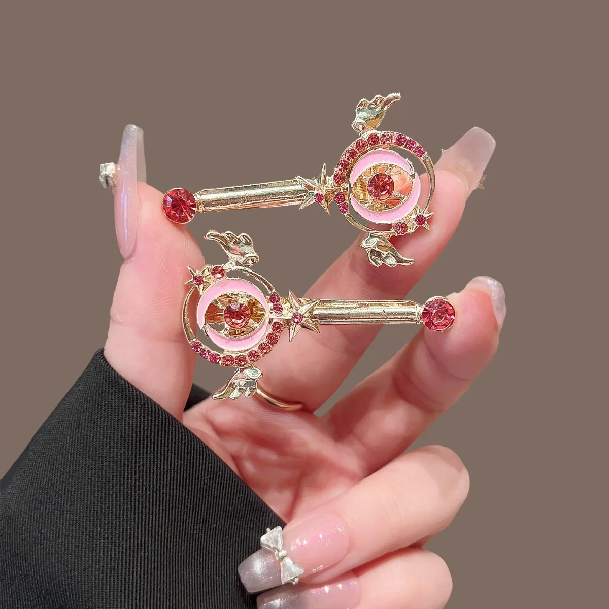 Japanische süße Mädchen Herz Zauberstab Haarspange Nischendesign verspielt frische Damen Kinder Pony Seite Clip Mode-Accessoires Image