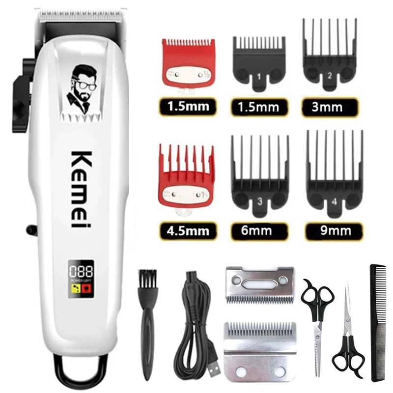 Kemei Elektrische Haarschneidemaschine Haarschnitt Drahtloser Trimmer Männer Professionelle Haarschneidemaschine Wiederaufladbarer Haarschnitt Friseur KM-PG809A Image
