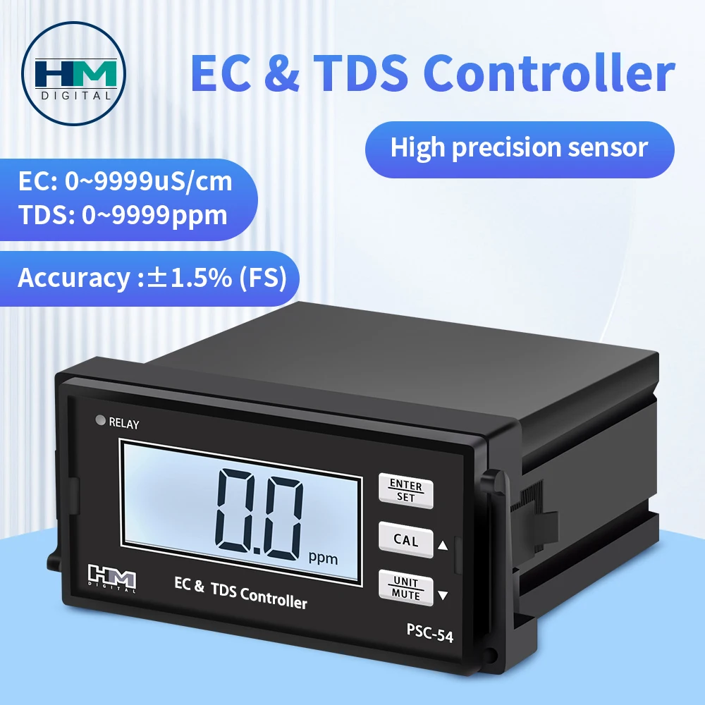 HM Digital EC&TDS Controller 0-9999PPM TDS Detektor ABS Sensor Online Wasserqualitätsmonitor TDS EC Tester für Abwasser Aquakultur Image