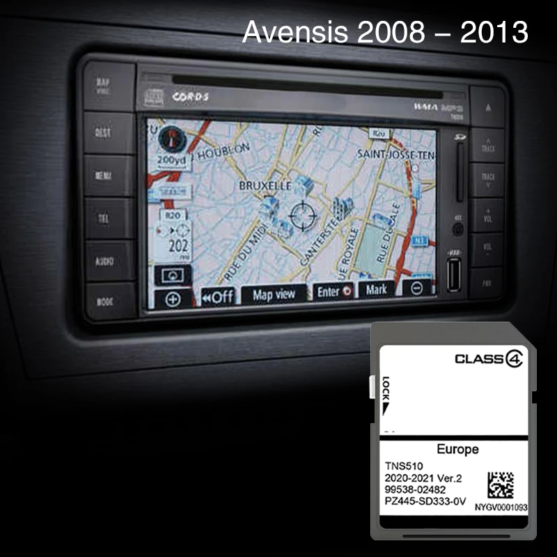 Rüsten Sie Ihr Navigationssystem für Toyota Avensis von 2008 bis 2013, Kartenschutz, Deutschland, Europa, SD-Speicher, GPS-Navigationskarte auf Image