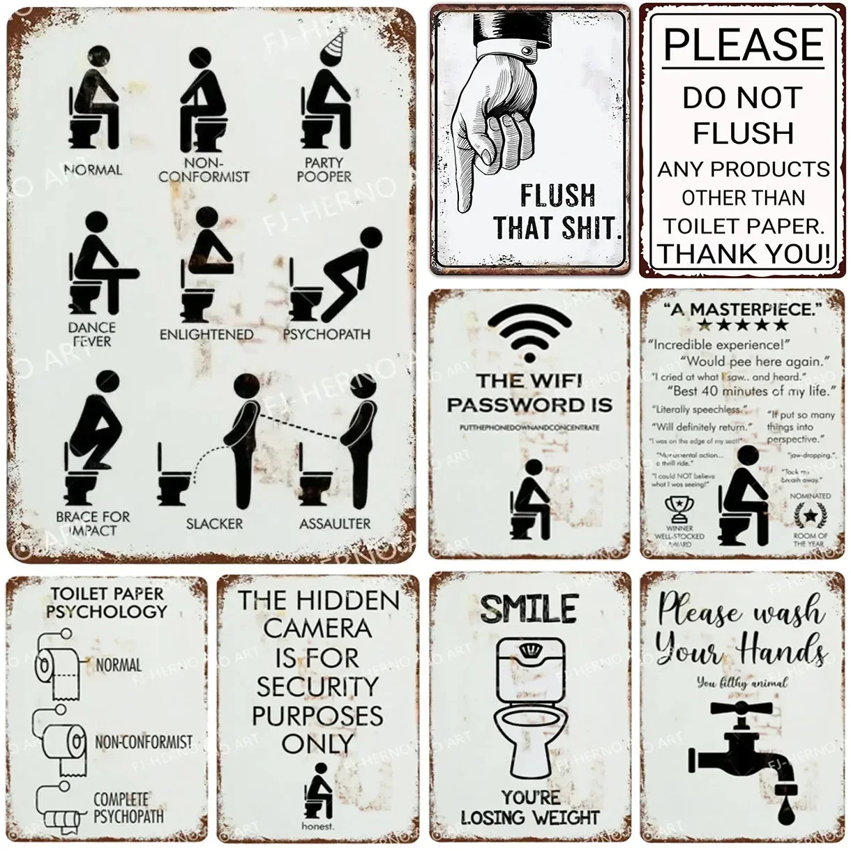 Aufmerksamkeit Metall Zinn Zeichen Waschraum Wand Dekoration Plaque Vintage Poster Eisen Malerei für Man Cave Home Cafe Garden Club Image