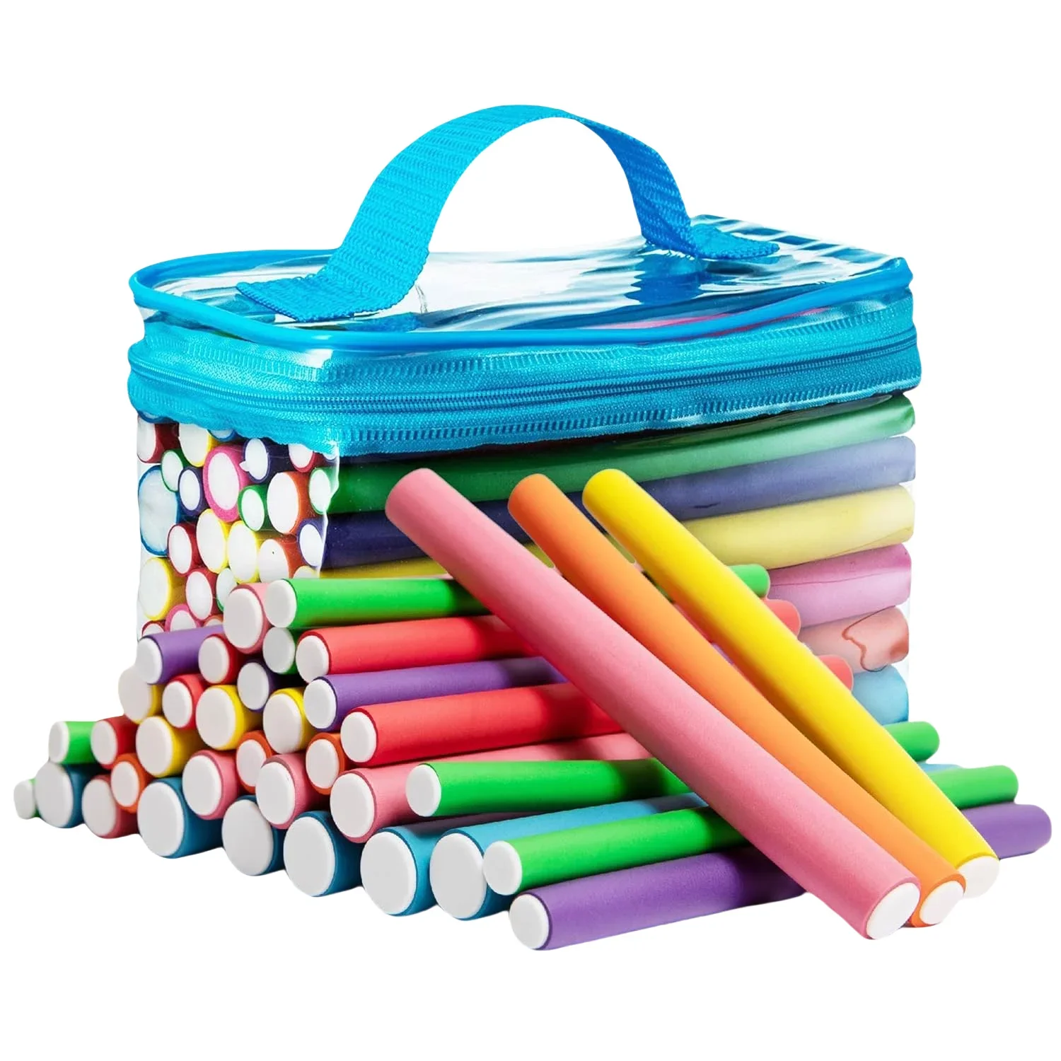 42er-Pack flexibler Lockenstab, Lockenwickler für Lockenwickler, weicher Schaumstoff, biegsame Twist-Locken, Flexi-Rollen, Styling-Werkzeuge, Lockenwickler, keine Hitze Image