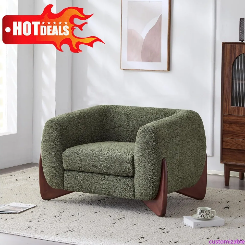 Holly Modern Boucle Fabric Club Chair by Christopher Knight Home - Ideal for Living Rooms, Home Offices, Apartments, and Relaxin
