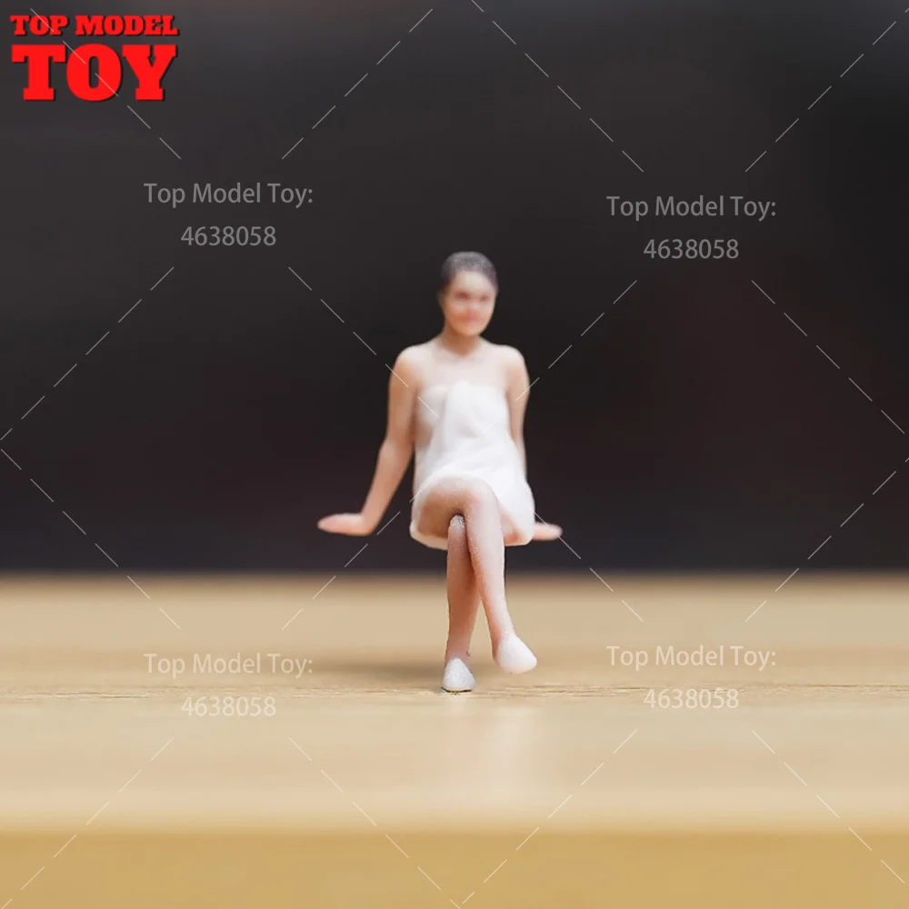 1/64 1/87 1/43 1/24 1/18 Scale The Lady Sitting Wrapped in Handtuch 3D-Druck Weibliche Szene Requisiten Figuren Modell für Autos Fahrzeuge Spielzeug Image