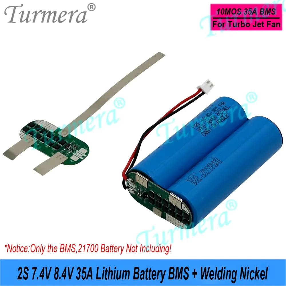 Turmera 3S 12V 12.6V 5A 18650 2S 7.4V 35A 21700 Batteria al litio BMS con saldatura di nichel per fai da te 8.4V 12V Batteria agli ioni di litio Uso