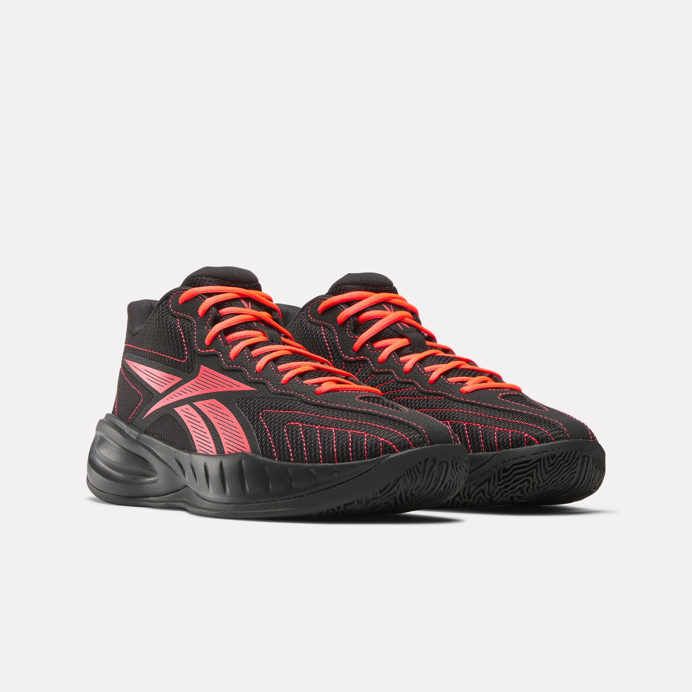 Basketballschuh REEBOK "REEBOK PRESS", Damen, Gr. 40, core schwarz, neon cherry, core schwarz, Schuhe