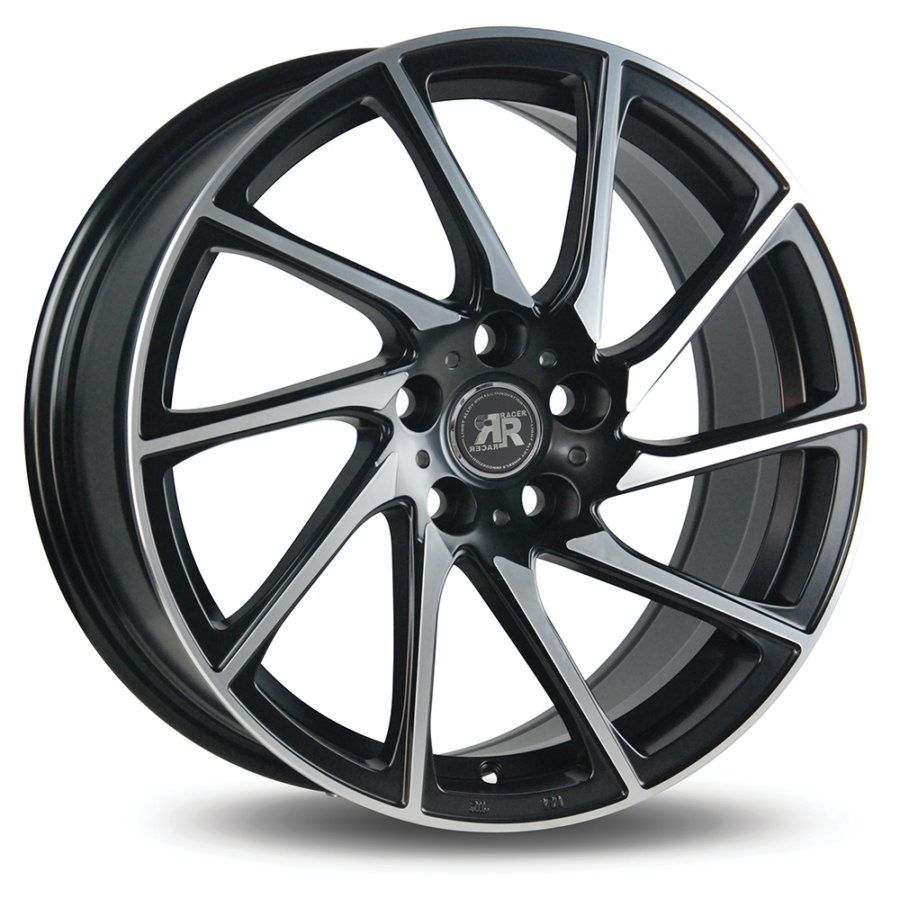 Jante Alu Racer Turn 18 Pouces - 8x18 4x100 Et35 Noir Mat Poli