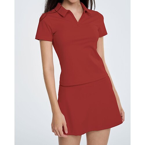Per donna Tinta unita Set sportivo Set da tennis Polo da golf Elegante Asciugatura Rapida Tennis Pickleball Corsa Completo Abbigliamento Nero Bianco Rosso Abbigliamento da tennis