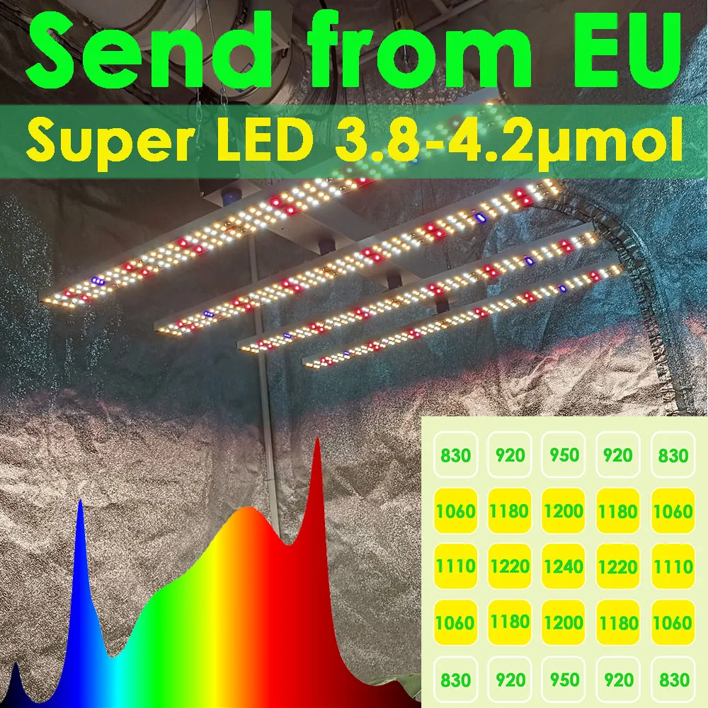 240W Vollspektrum-LED-Pflanzenlampe PPFD bis zu 1300, höher als Samsung Lm301H Evo für gute Erträge im Gartenbau, gelagert in der EU