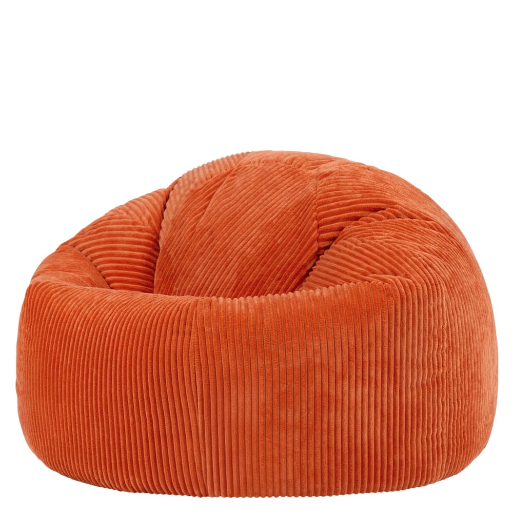 Pouf velours côtelé orange terracotta