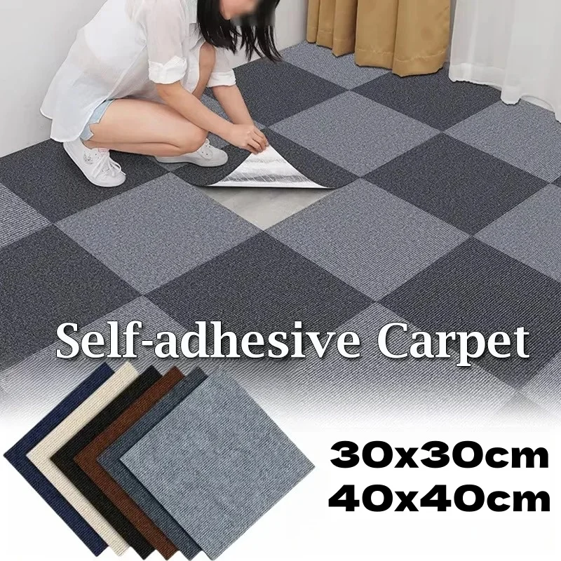10 Stück 30x30/40x40cm Selbstklebende Teppichbodenfliesen, Quadratische Teppiche zum Abziehen und Aufkleben, Bodenbelag für Schlafzimmer und Heimdekoration