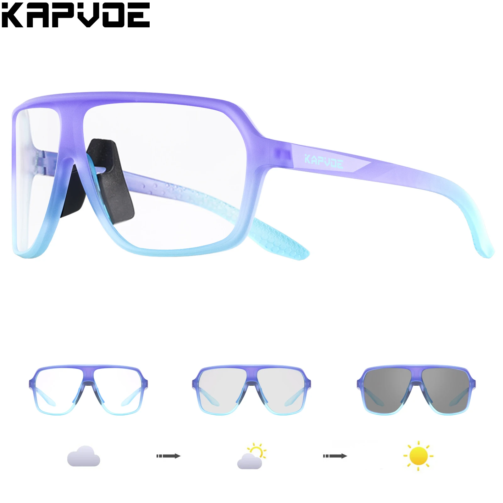 KAPVOE Radfahren Sonnenbrille UV400 Photochrome Outdoor Rennrad MTB Sport Fahrrad Angeln gläser Fahren motorrad Ausrüstung Image