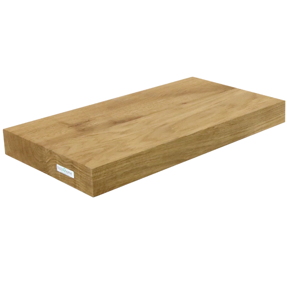 DELUKE® Wandregal Holz schwebend KYLO - Eichenholz Massiv | Bücherregal Schwebendes Regal Hängeregale für Wohnzimmer | 40x22x4cm Image