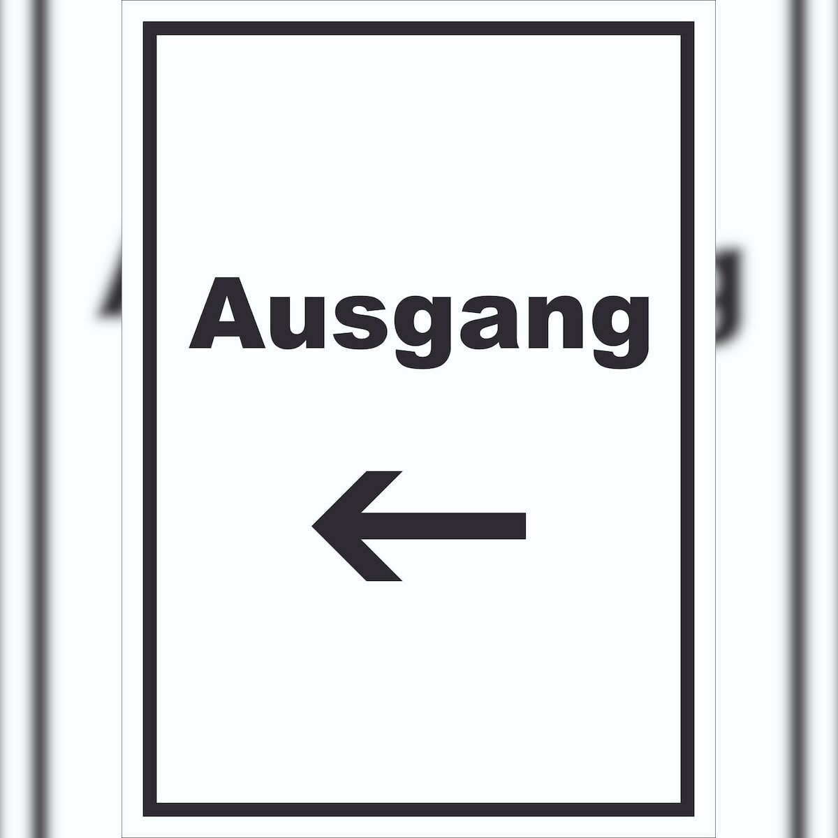 HB-Druck Ausgang Schild mit Text und Richtungspfeil links Exit Schluss hochkant A1 (594x841mm) Image