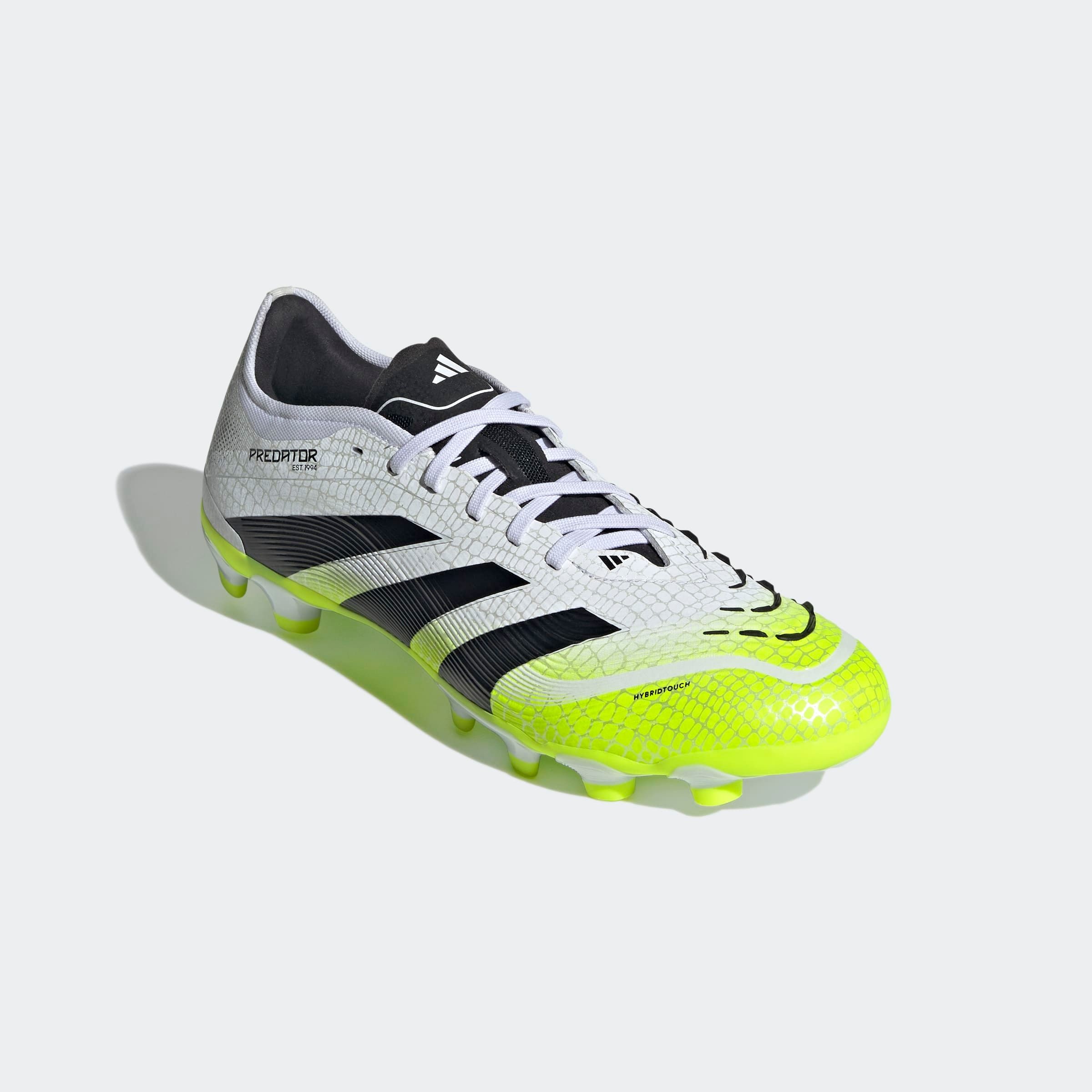 Fußballschuh ADIDAS PERFORMANCE "PREDATOR PRO FÜR KUNSTRASEN NEUERER GENERATION", Damen, Gr. 44, cloud weiß, core schwarz, lucid lemon, Synthetik, Schuhe Fußballschuh, geeignet für Rasen- und Kunstrasenplätze
