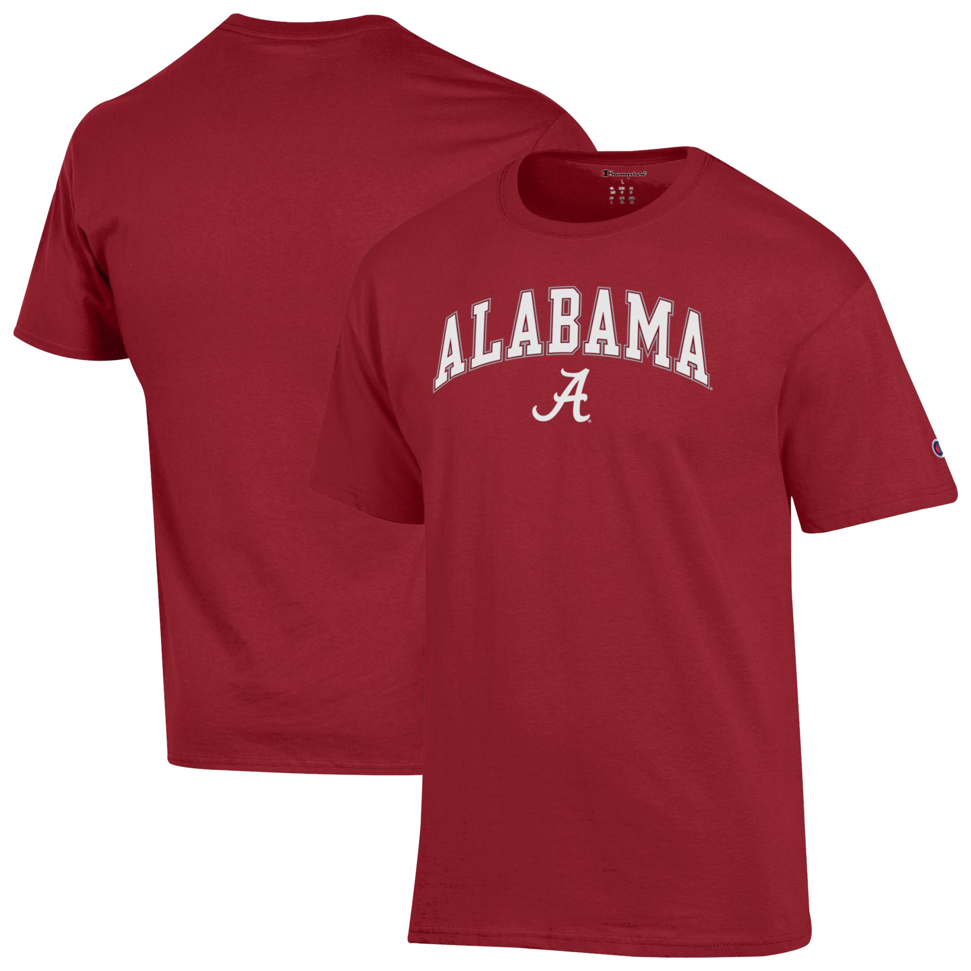 Herren-T-Shirt mit gewölbtem Logo von Champion Crimson Alabama Crimson Tide Image