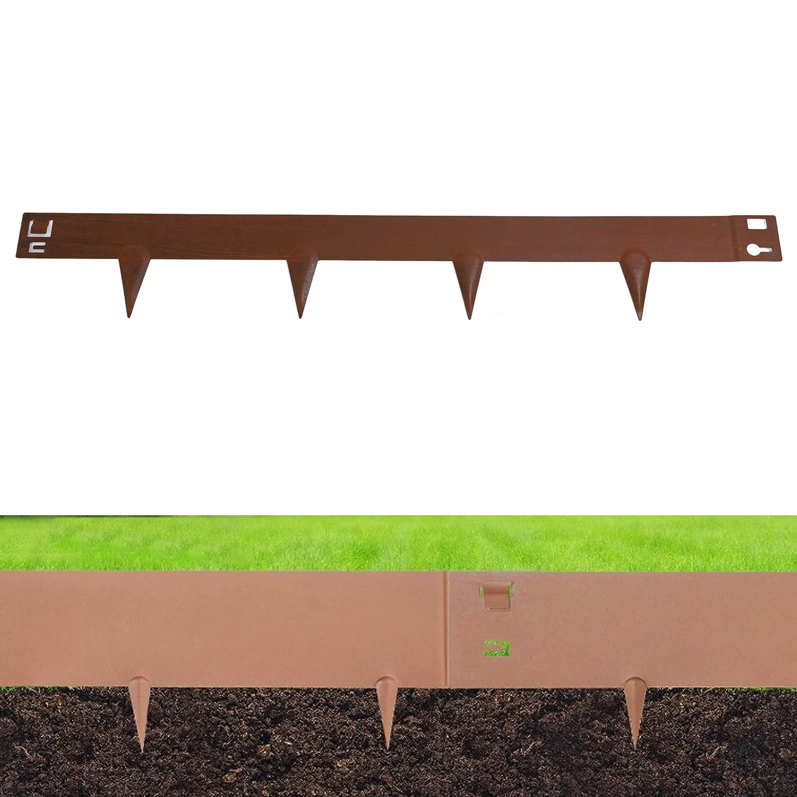 Bordure de lit de jardin Bordure de pelouse en acier 100x13 cm Bordure de paysage flexible et pliable Bordure de lit de jardin en métal Bordure de lit de jardin