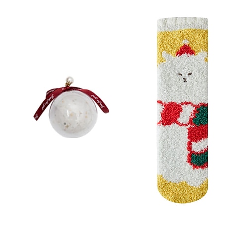 Damen Crew Socken Dicke warme Wintersocken Weihnachten Outdoor Täglich Tiermotiv Polyester Vlies Basic Klassisch Lässig Warm 1 Paar Image