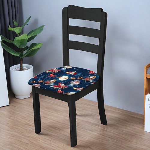 Weihnachtsstuhl-Sitzbezug, Weihnachts-Schonbezug für Zuhause, Büro oder Esszimmerstuhl, Weihnachtsdekoration Image