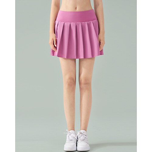 Damen Einfarbig Tennisröcke Sportrock Stilvoll Tennis Pickleball Laufen Unterteile Rosa Blau Grün Tennisbekleidung Image