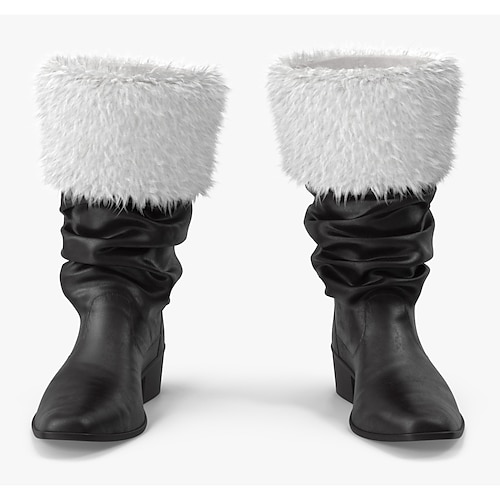 Weihnachtsmann FrauClaus Schuhe Kostüm Weihnachtsmannstiefel Damen Weite Wade Weihnachtskostüm Erwachsene Weihnachten Neujahr Party Schuhe Image