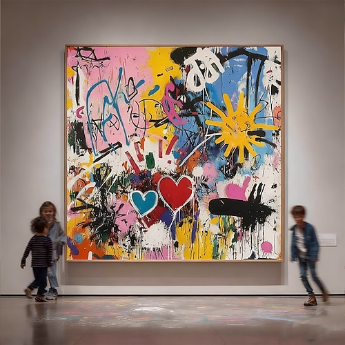 Ölgemälde Handgemalte Quadrat Menschen Modern Ohne Innenrahmen (ohne Rahmen) Image