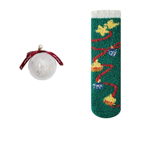 Damen Crew Socken Dicke warme Wintersocken Weihnachten Outdoor Täglich Tiermotiv Polyester Vlies Basic Klassisch Lässig Warm 1 Paar Image