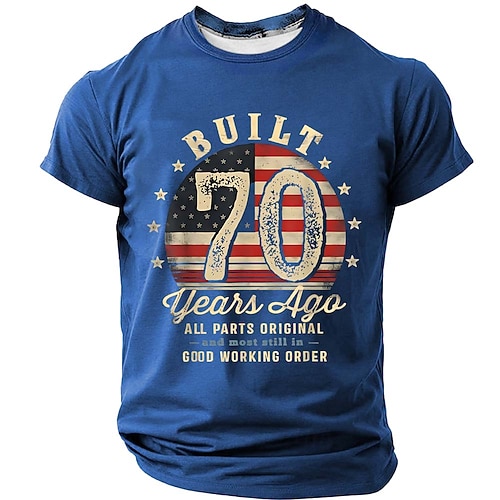 US Amerika 250 Jahre Jubiläum Lustiges 70. Geburtstag T-Shirt Gebaut vor 70 Jahren Vintage USA-Flagge Design Geschenk für Männer Alle Teile Original Humor Tee Kleidung Apparel S M L XL XXL XXXL Image