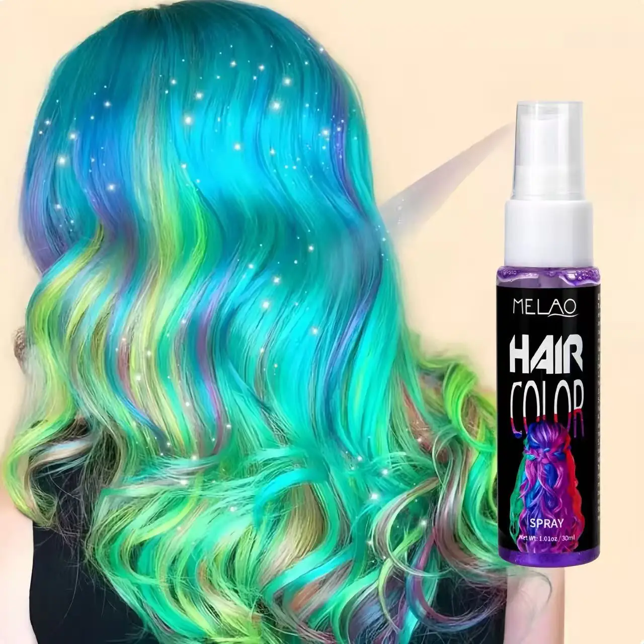 2025 heißes Haarfärbespray, lila Blasen-Haarfärbemittel, bleichfrei, für Cosplay-Partys, Einweg-natürliche Haarfärbung für Männer und Frauen Image