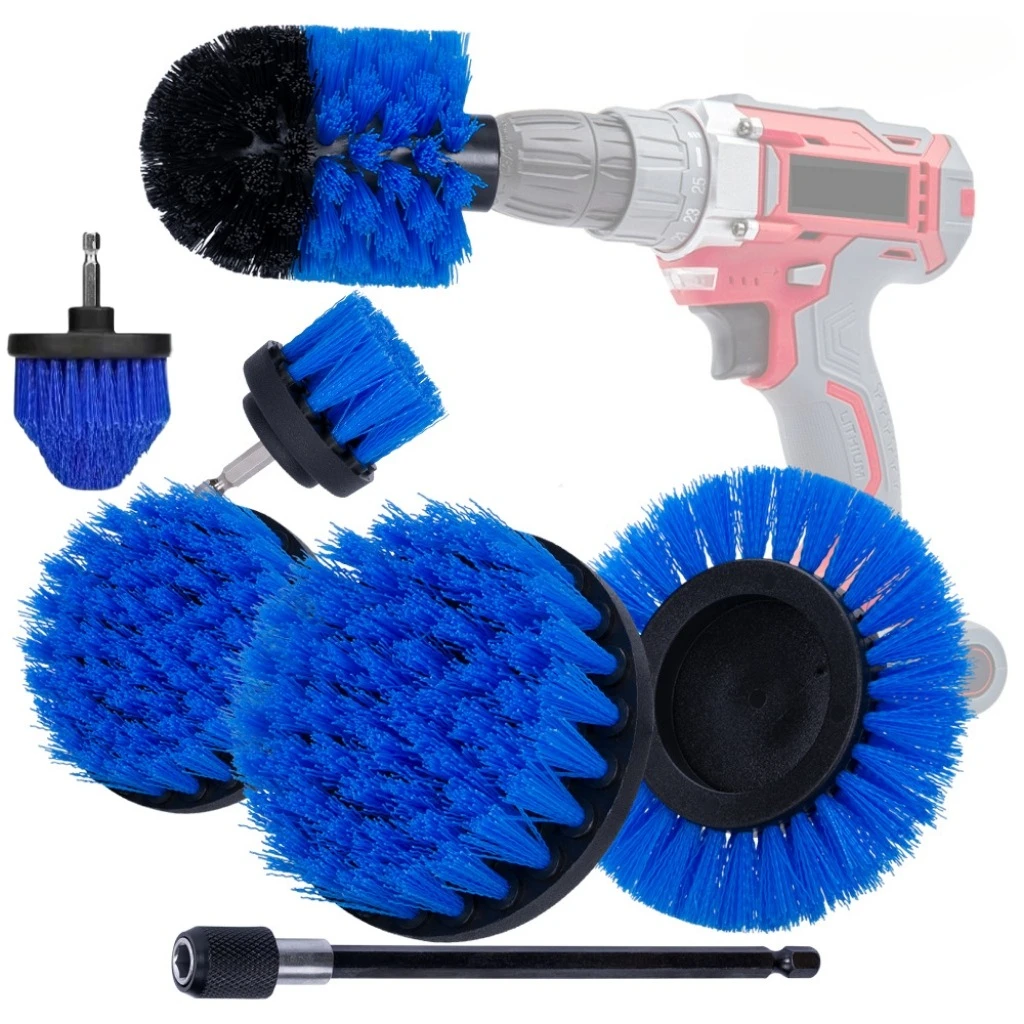 Aufsatzset für Autowaschbohrbürsten, Werkzeugsatz für Reinigungsbürsten, Mehrzweckbohrbürste mit Verlängerungsstange für Boden, Automobil Image