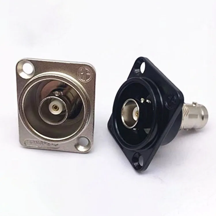 1PCS BNC Stecker Doppel D-Typ Panel Mount Adapter Buchse auf Buchse Chassis Montieren für Audio video Überwachung RF Koaxial Image