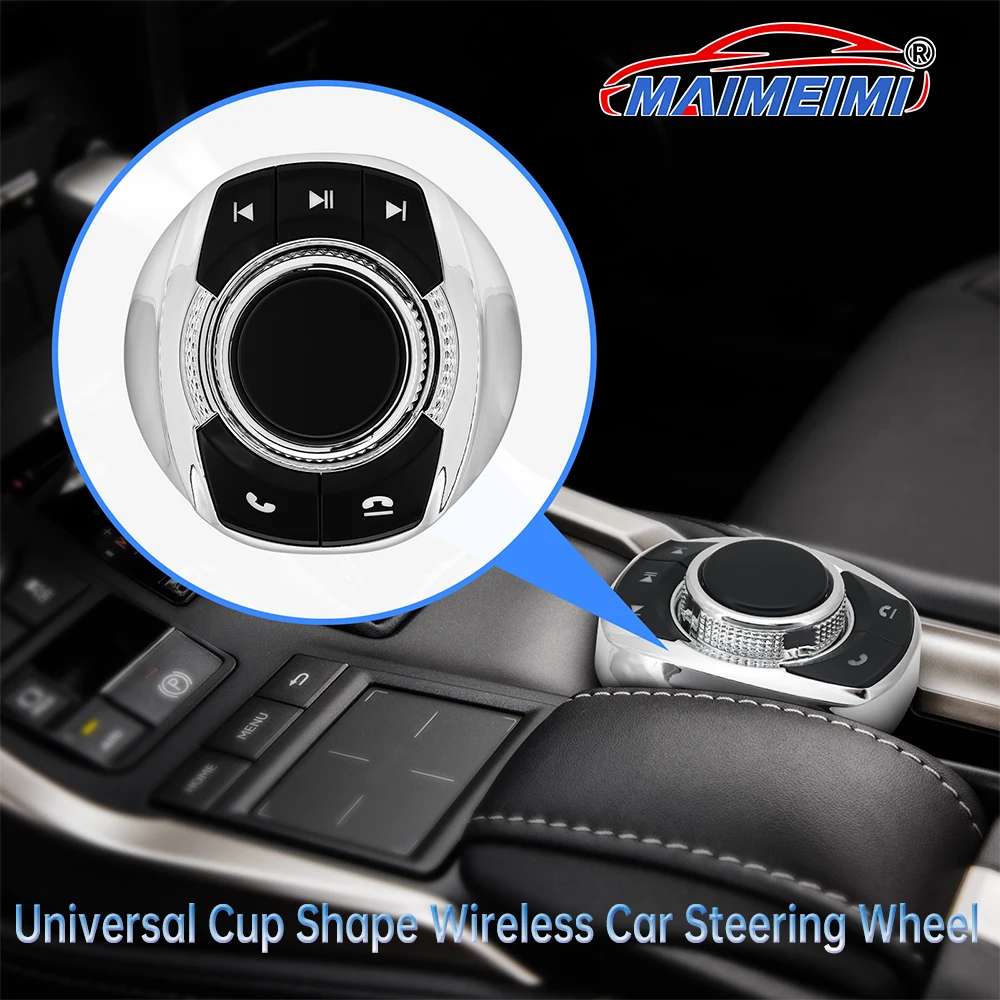 Universal Cup Form Drahtlose Auto Lenkrad Mit LED-Licht 8-key-Bedienung Tasten Für Android Multimedia Navigation Player Image