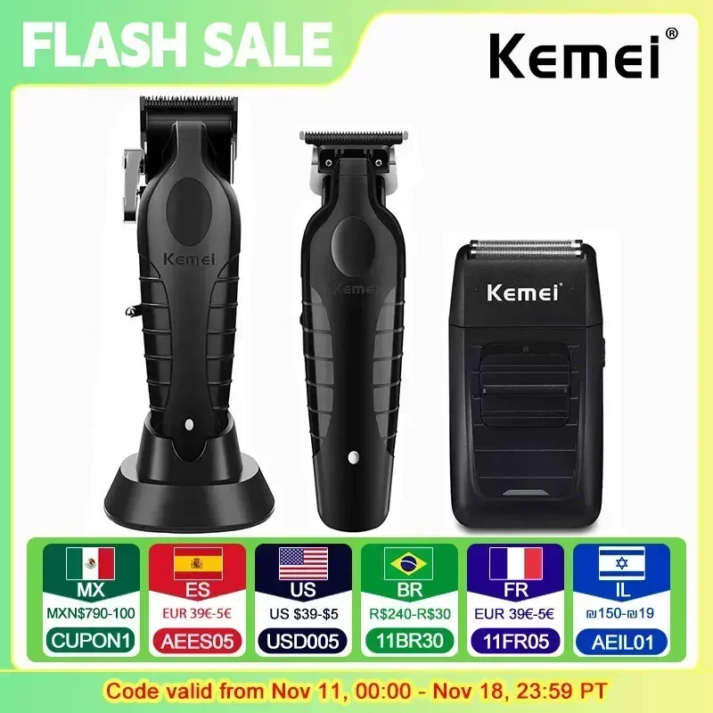Kemei KM-2299 KM-2290 KM-1102 Professionelles Haarschneidemaschinen-Set Elektrorasierer Männliche Haarschneidemaschine Herren Akku-Trimmer Image