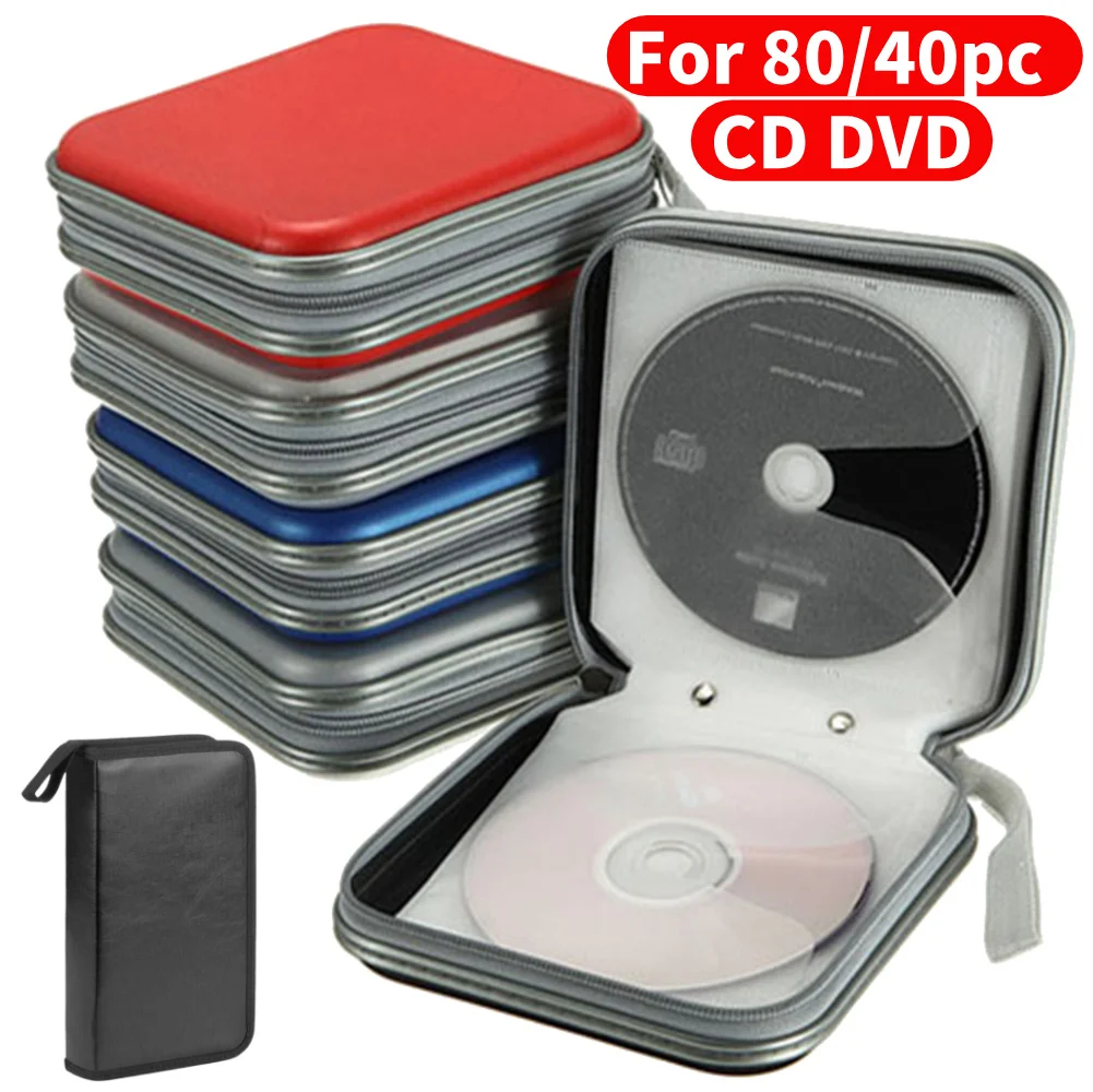80/40Pcs Große Kapazität Disc CD DVD VCD Brieftasche Lagerung Organizer Fall Halter Album Box Fällen mit Zipper taschen CD Box Zubehör
