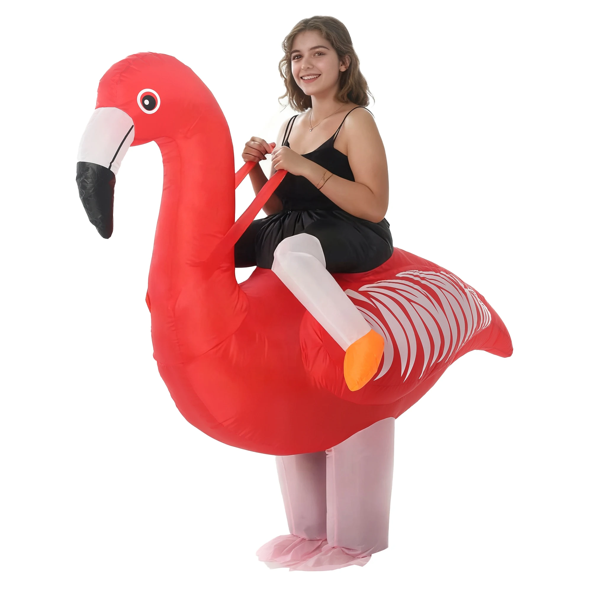 Aufblasbares Flamingo-Kostüm für Erwachsene, aufblasbarer rosa Flamingo, lustiger Anzug für Weihnachten, Cosplay, Karneval, ausgefallene Halloween-Party-Bekleidung Image