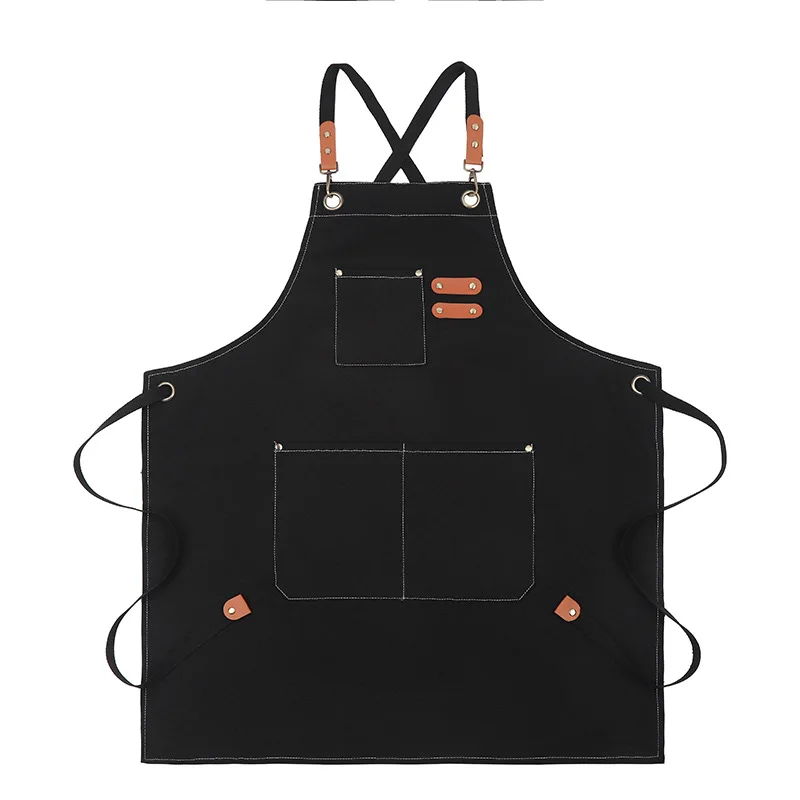 Untior Perfessional Kitchen Apron Canvas Chef Apron Oil-proof Can Wipe Hands Kitchen Cooking With Tool Pockets Work Uniform