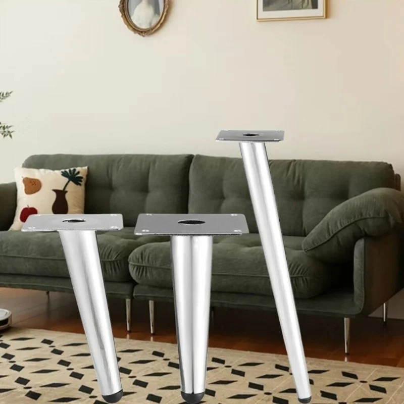 4-teiliges silbernes Metallmöbelbeinset, geeignet für Sofas im mittelalterlichen Stil, Schränke, Tische, Stühle, Möbelbeine, Möbelbeine Image