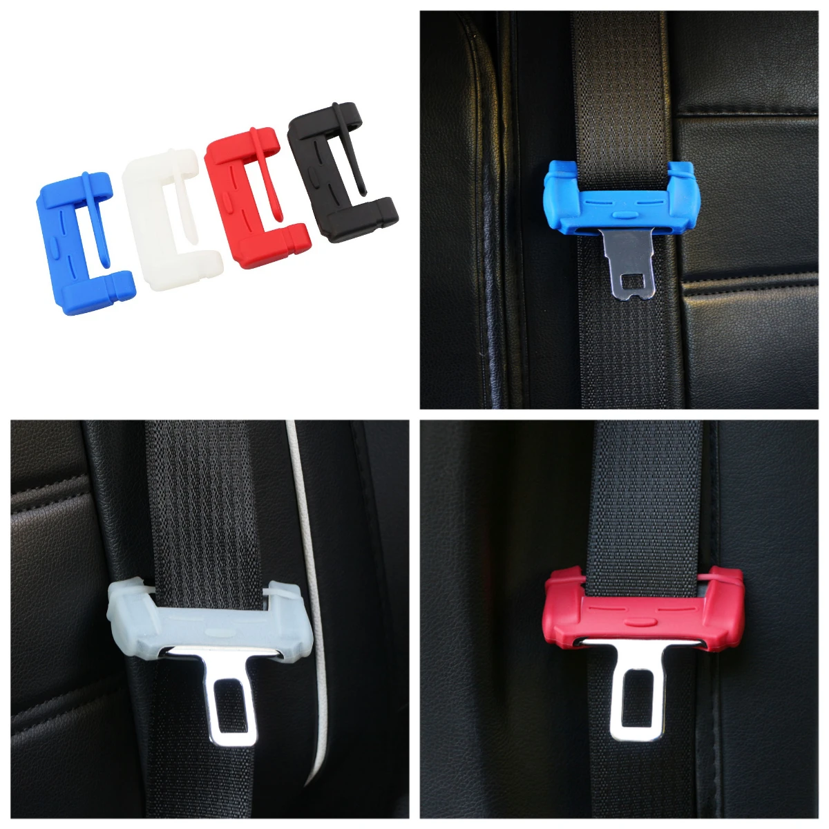 1/2Pcs Universal Auto Sitz Gürtel Schnalle Clip Protector Anti-Scratch Abdeckung Sicherheit Acc Sitz Gürtel Silikon innen Taste Fall Image