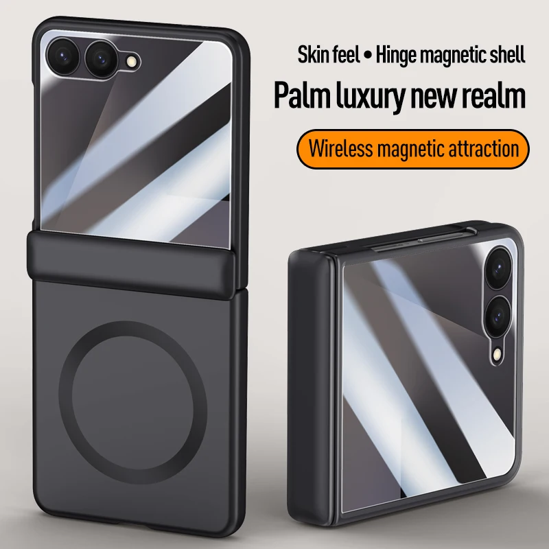 Für Samsung Galaxy Z Flip 7 Fall Harte Haut Mittleren scharnier Magnetische drahtlose lade Schutzhülle Zurück Abdeckung Für Z Flip 7 Telefon Shell Image