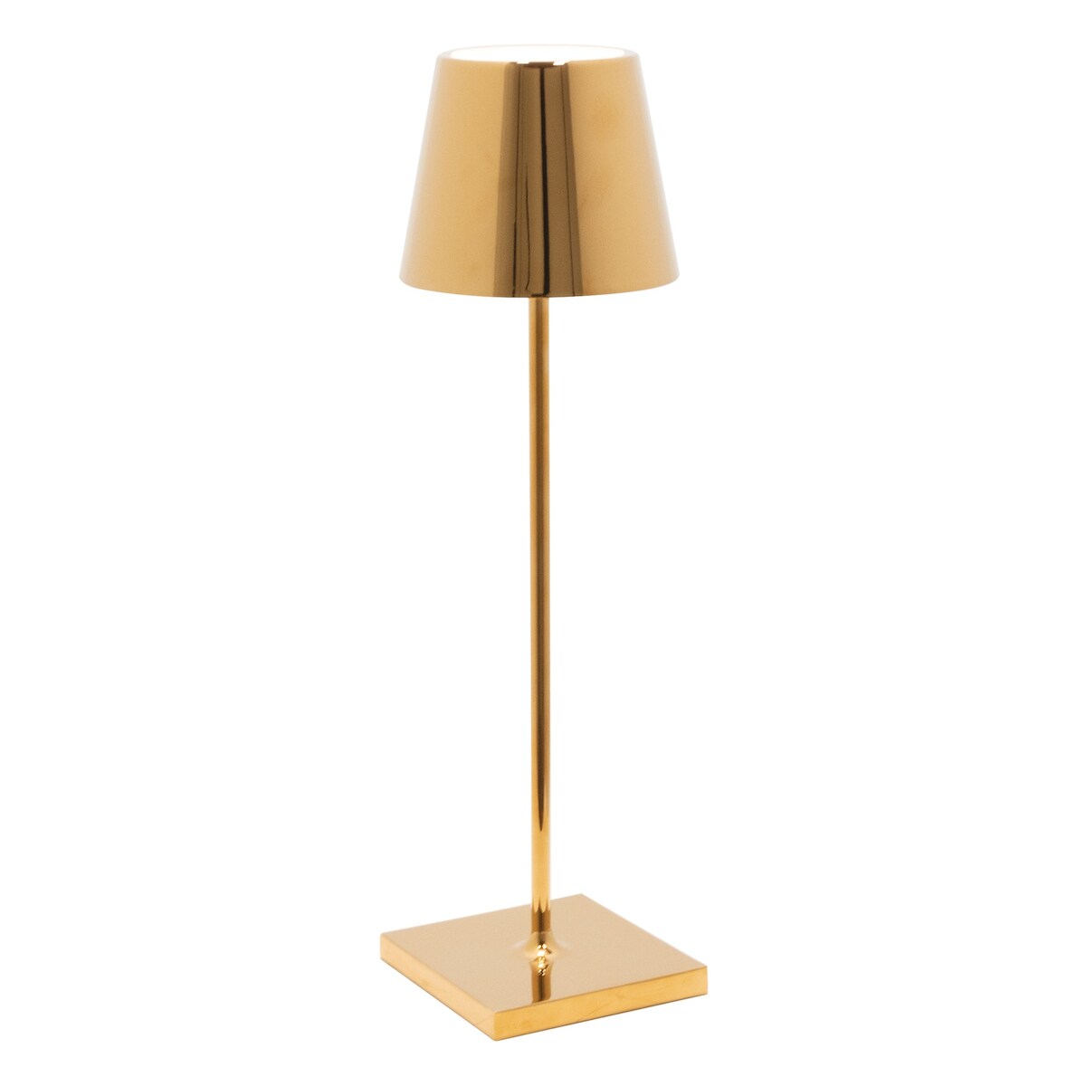 Zafferano Poldina Pro Glossy Gold LED-Tischlampe, wiederaufladbar und dimmbar, mit einer Akkulaufzeit von bis zu 12 Stunden. Image
