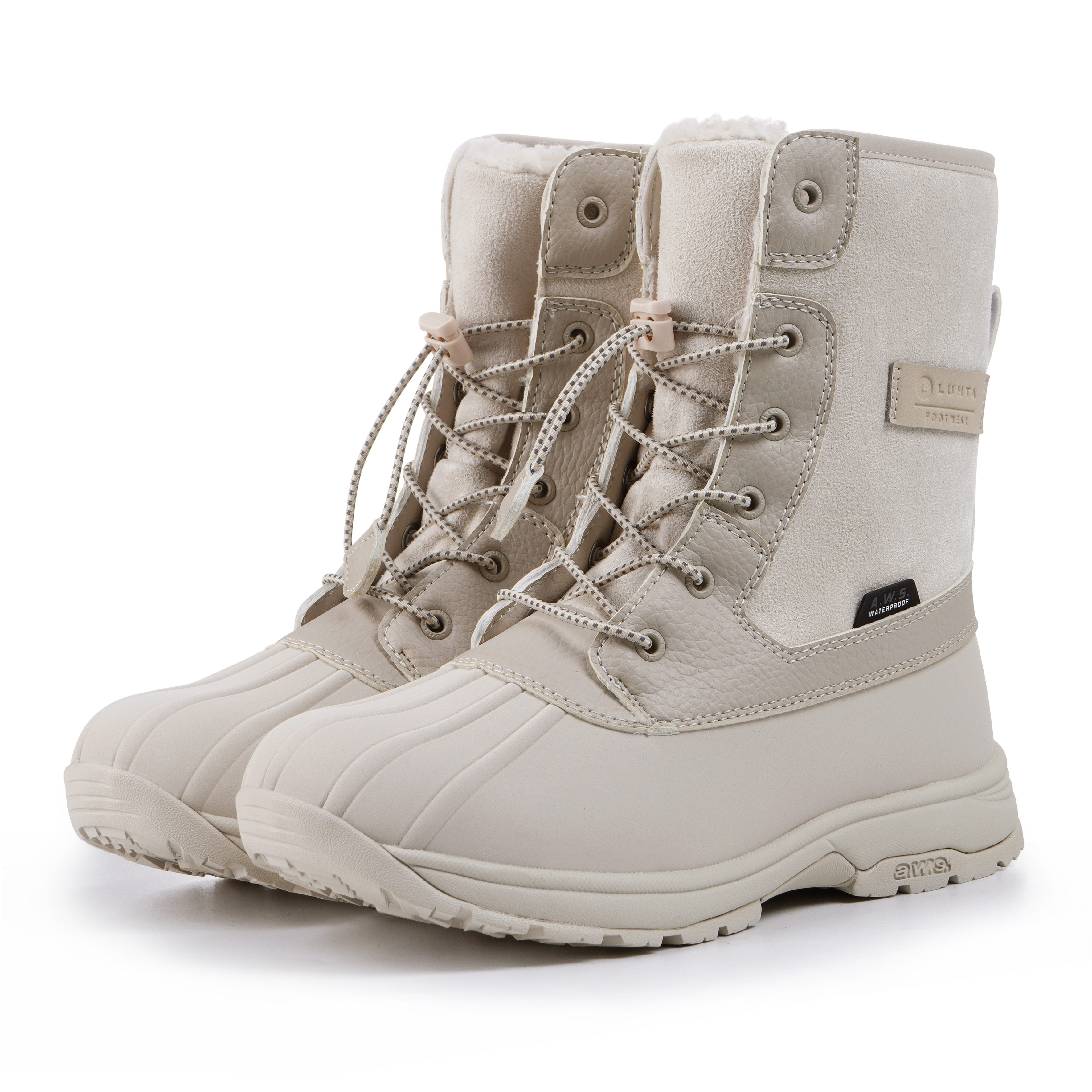 Winterboots LUHTA "TUTTU MS", Damen, Gr. 42, natural weiß, Synthetik, Textil, Schuhe Winterboots, Winterschuhe, Winterstiefel, Snowboots, wasserdicht & gefüttert