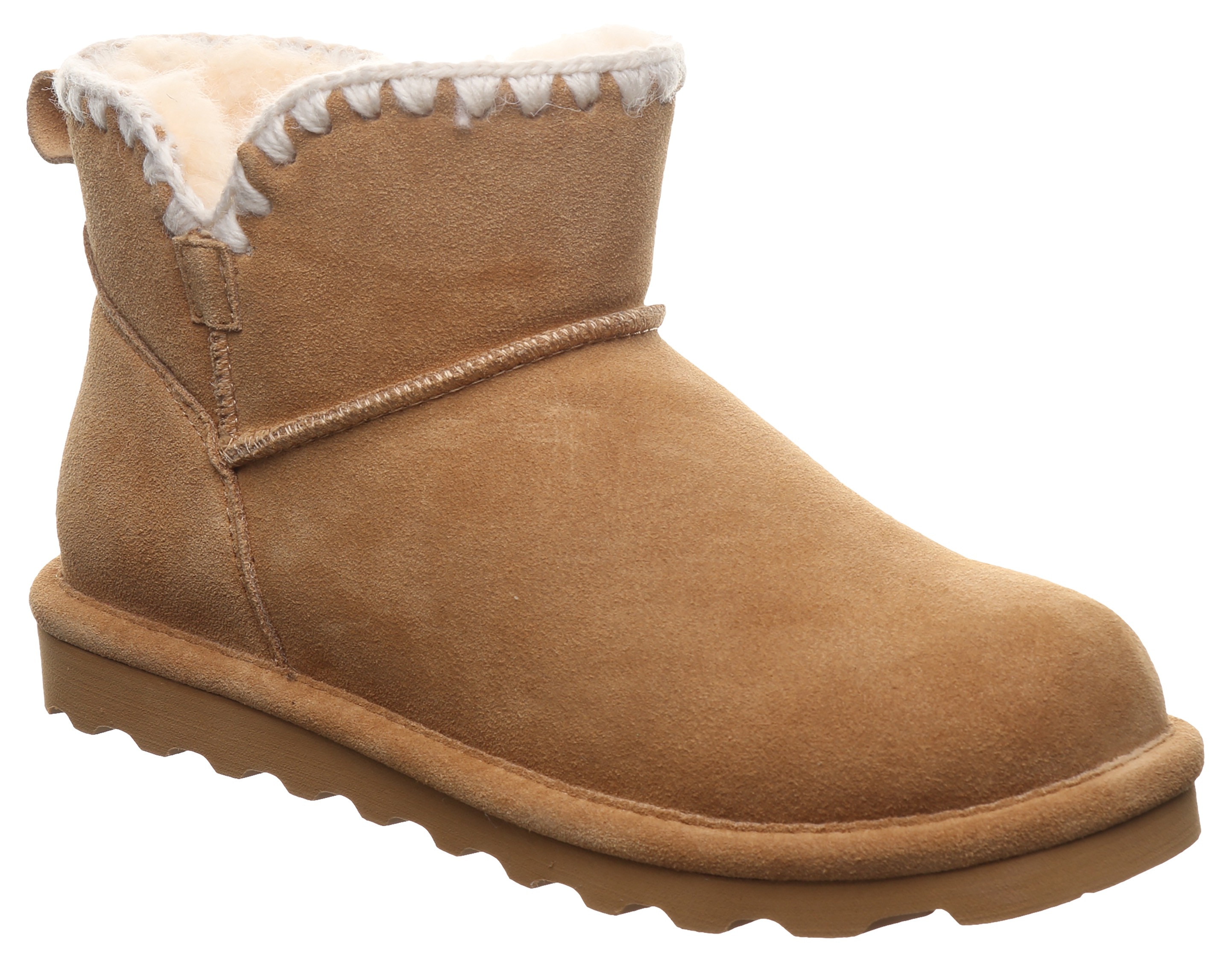 Winterboots BEARPAW "Yvonne", Damen, Gr. 39, hellbraun, Veloursleder, Schuhe Winterboots, Schlupfstiefel, Snowboots mit Lammfellfutter