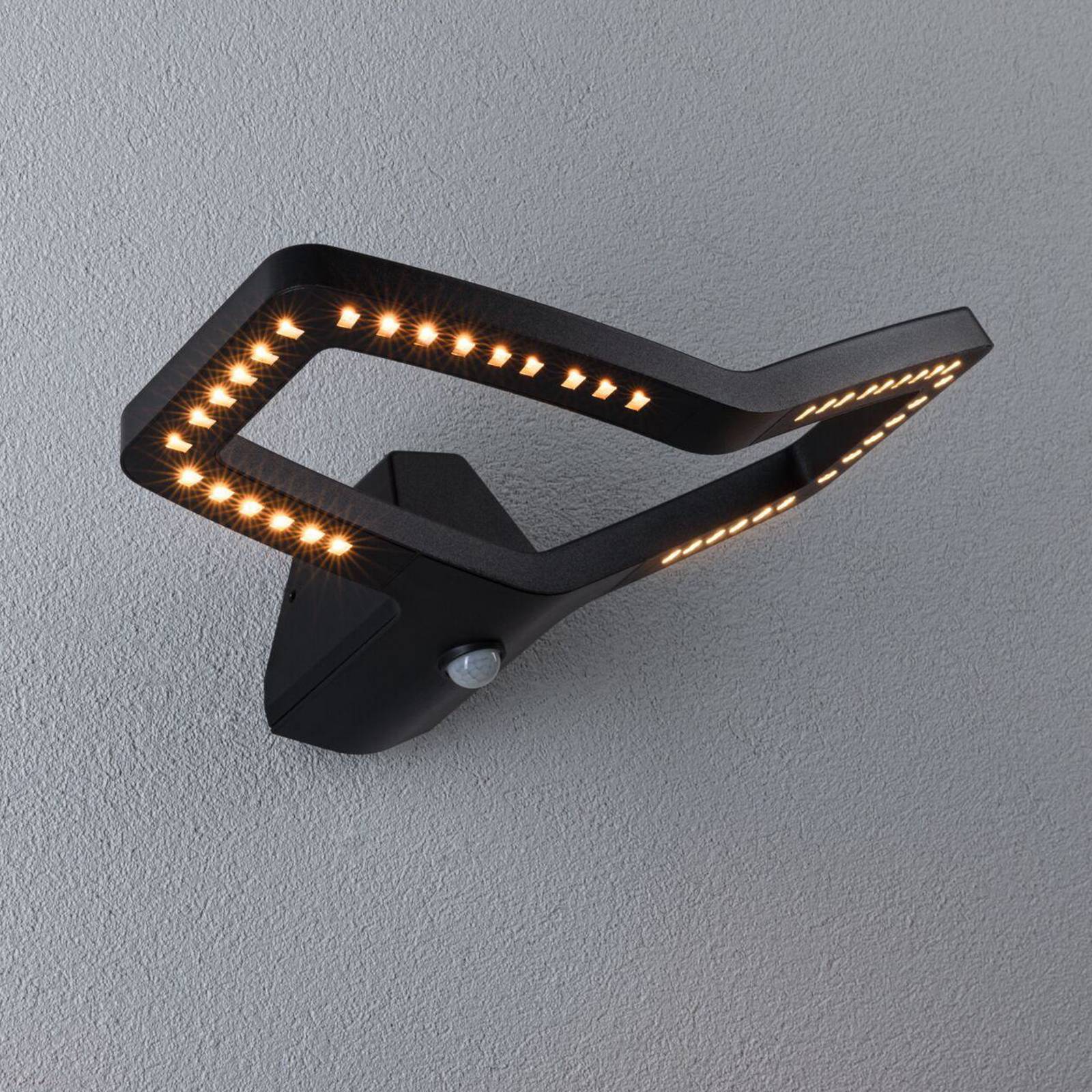 Paulmann Smart Sensor-Wandleuchte Alara, CCT, anthrazit IP44 Alara, schwarz, Metall, Modern, Smart Home Wandleuchte außen
