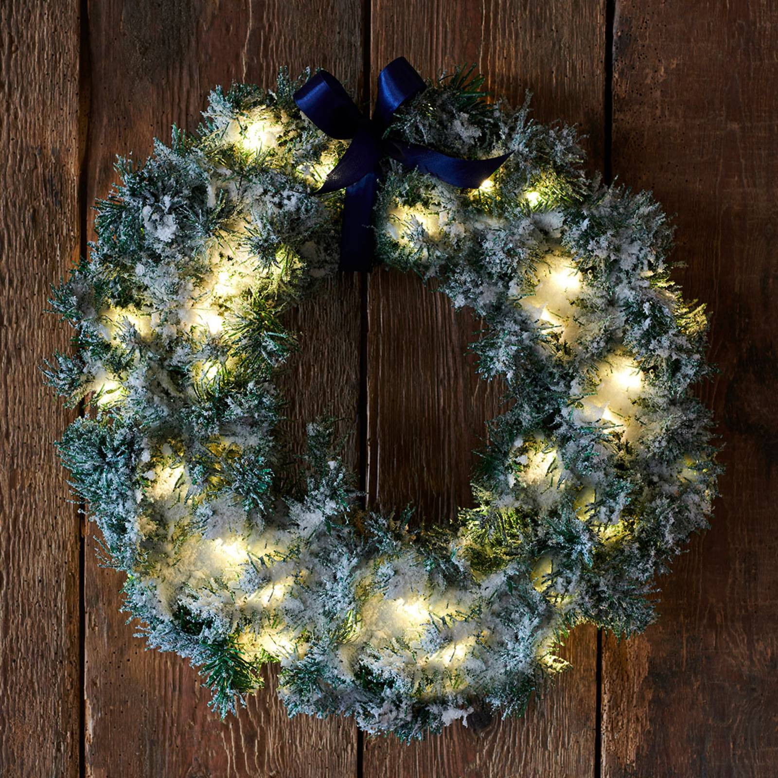 Sirius LED-Kranz Anton grün, verschneit, grün, Kunststoff, LED Lichterketten