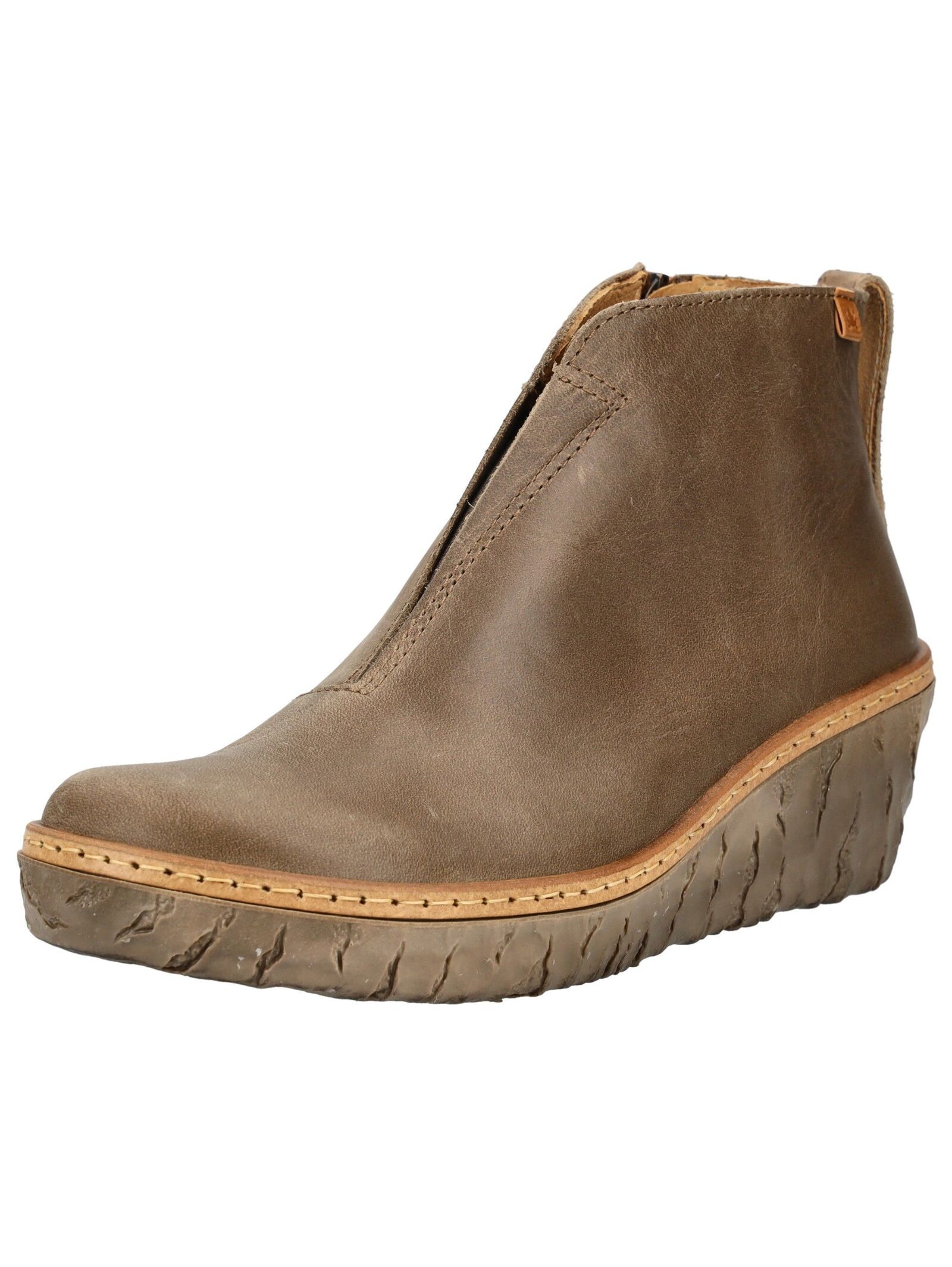 Keilstiefelette EL NATURALISTA "El Naturalista Stiefelette Leder", Damen, Gr. 40, stone, Leder, Schuhe